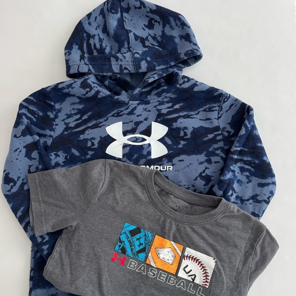 Under Armour Boy 7 Hoodie and Baseball Tee